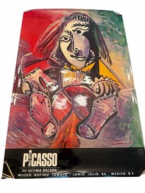 Vintage 1984 Pablo Picasso Exhibition Poster Museo Rufino Tamayo Adolescente
